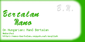 bertalan mano business card