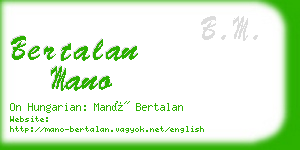 bertalan mano business card